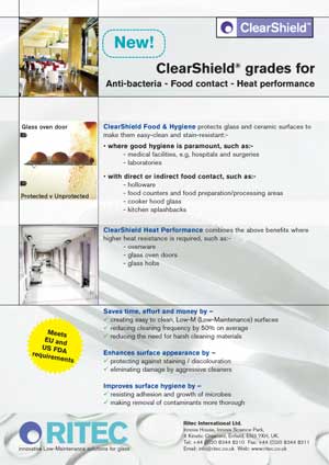ClearShield grades for anti-bacteria, food contact and heat performance